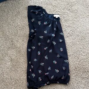 LOFT Navy Floral Blouse